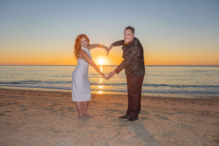 sunset proposal shoot on the delaware bay cape may