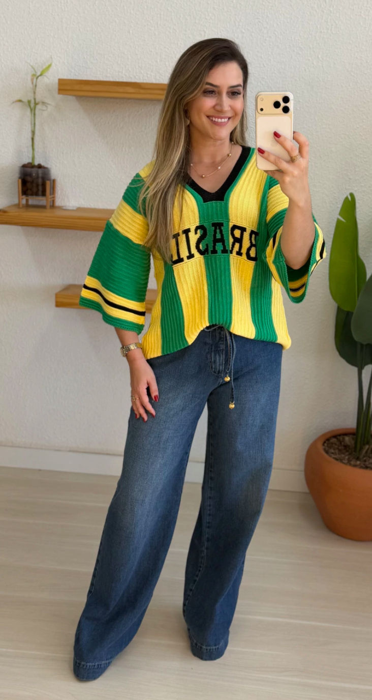 Miniatura: BLUSA BRASIL OVERSIZED COPA TRICOT