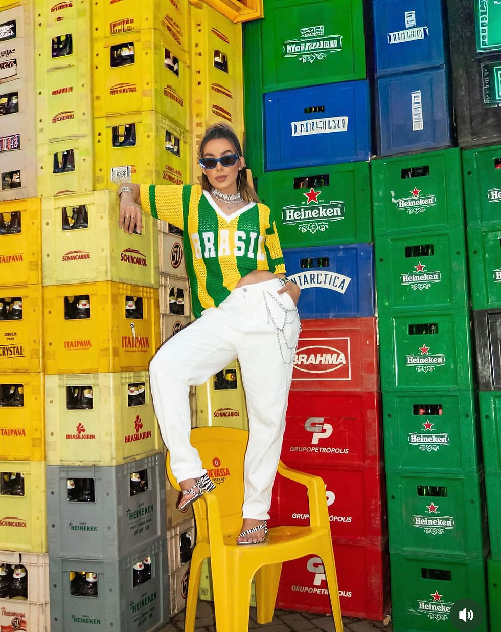 Miniatura: Camisa Canarinho Oversized Tricot Verde/Amarelo Brasil 