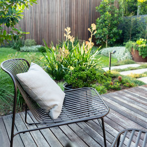Summer Hill garden landscape design including styled seating and deck