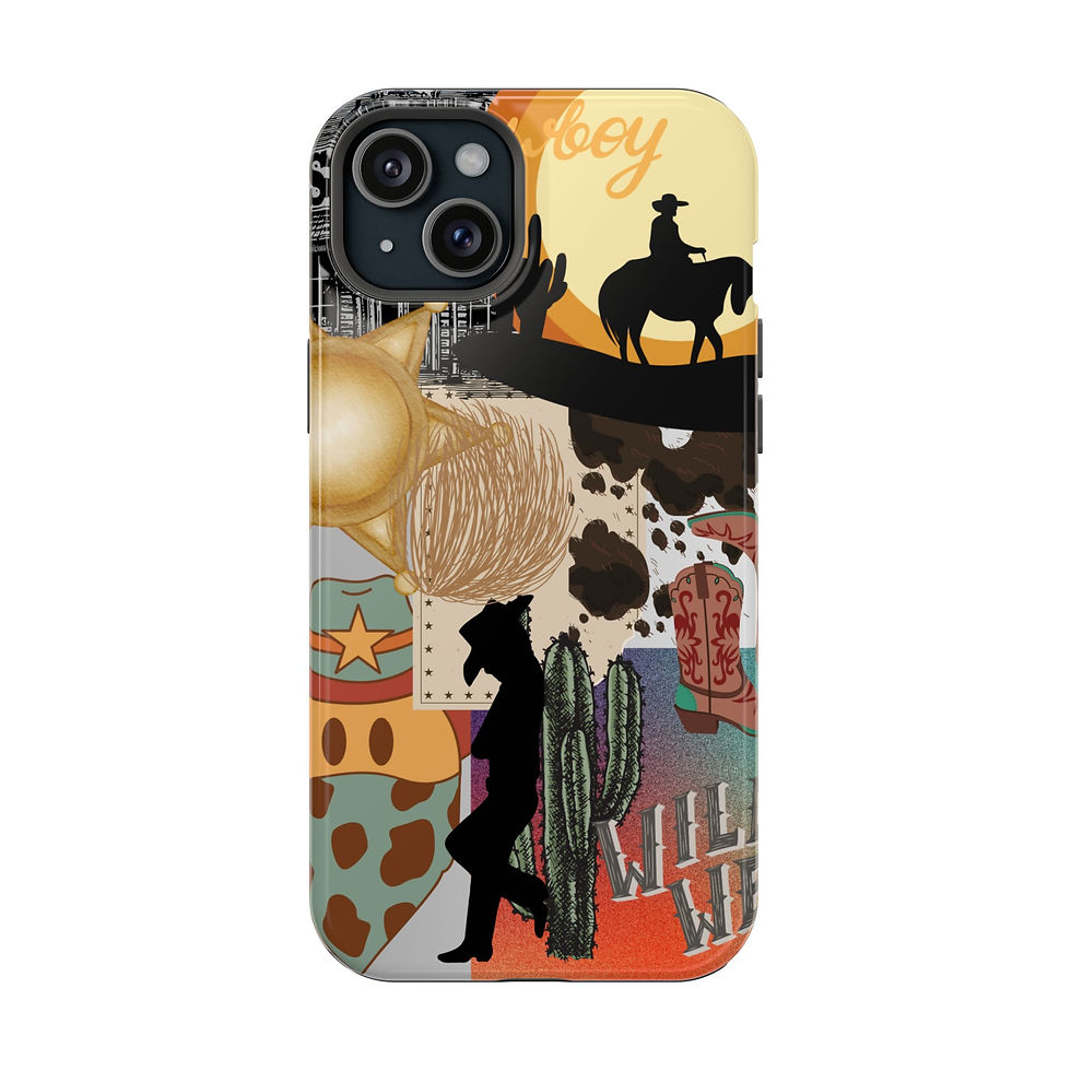 Thumbnail: Cowboy Themed Impact Resistant Case - iPhone 14 Pro - Front of Case