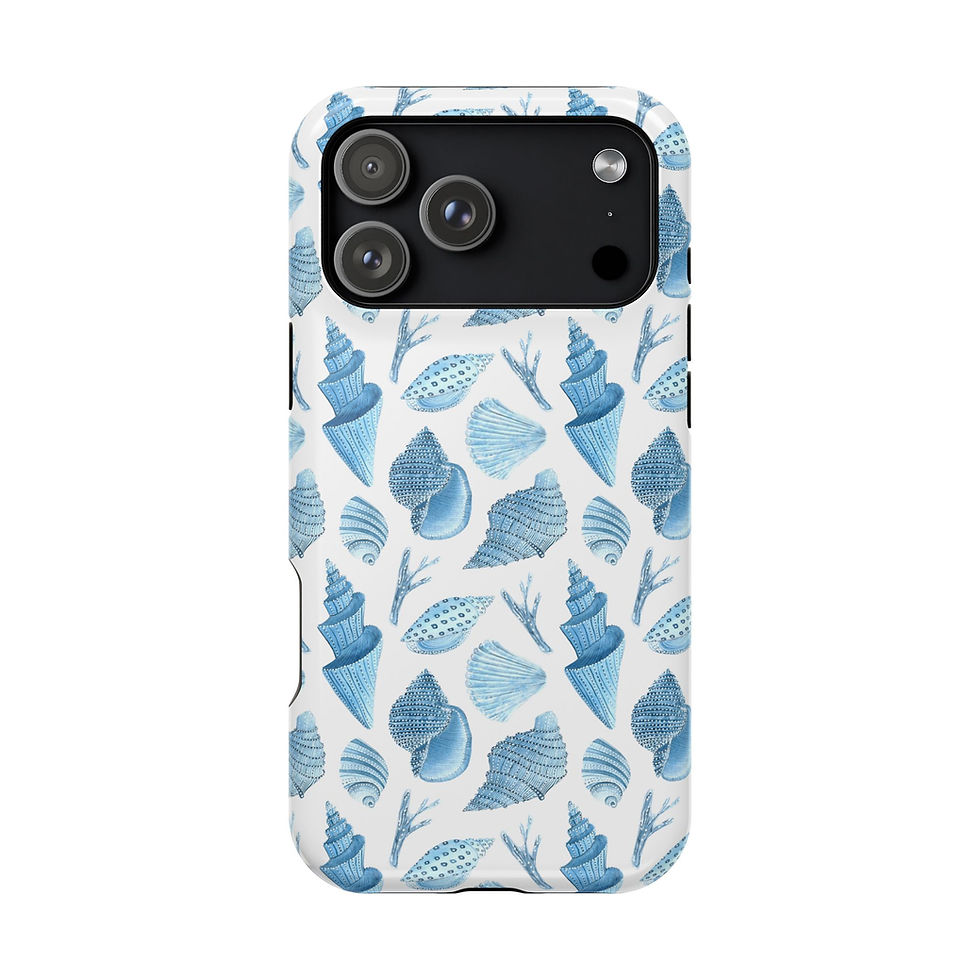 Blue Ocean Shells Magnetic Case - iPhone 17 Pro Max - Front View of the Case