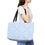 Thumbnail: French Blue Elegant Travel Bag - Woman carrying with straps over her shoulders