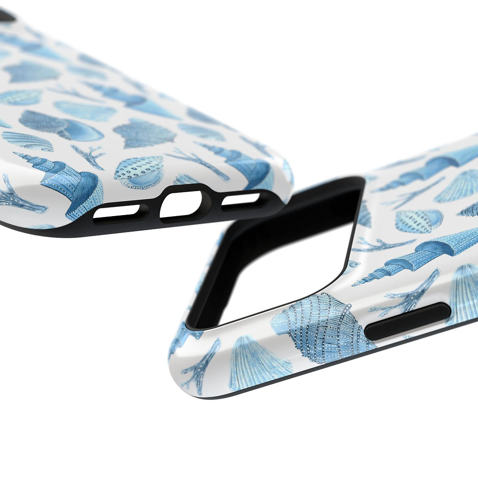 Thumbnail: Blue Ocean Shells Tough Case - iPhone 17 Pro Max - Top and Bottom of the Case