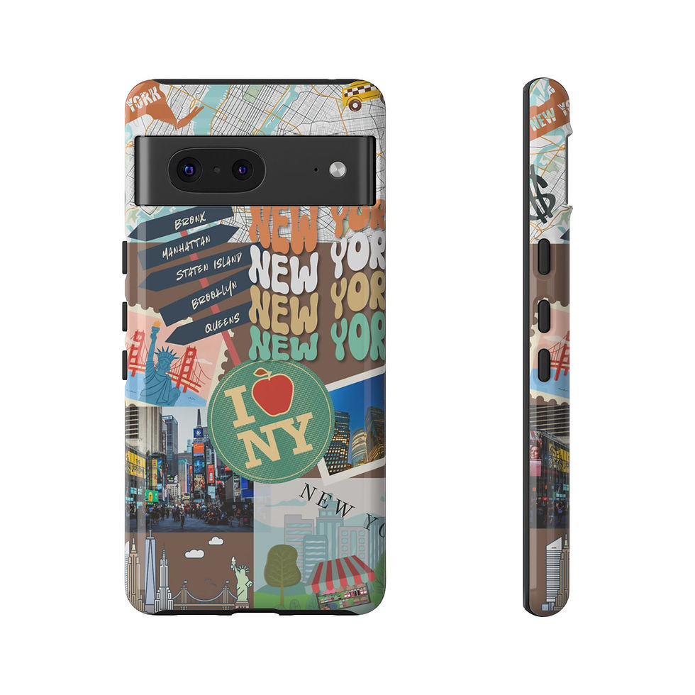 Thumbnail: Souveniers of NYC Phone Case - Google Pixel 7 - Front and Side Views of the Case