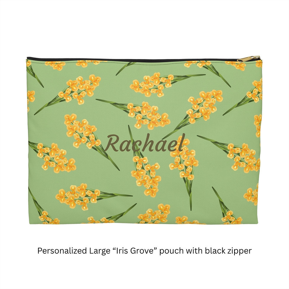 Thumbnail: "Iris Grove" Accessory Bag - Front, Large, Black Zipper