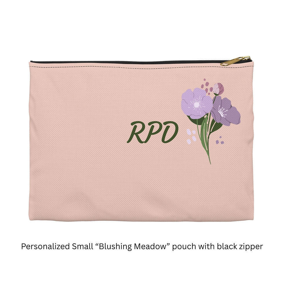 Thumbnail: "Blushing Meadow" Accessory Bag - Front, Small, Black Zipper