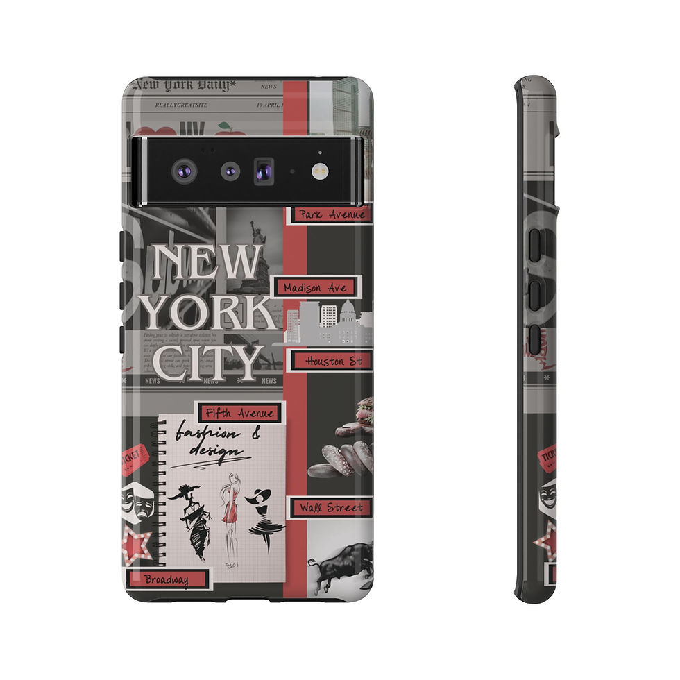 Thumbnail: The Streets of NYC Phone Case - Google Pixel 7 - Front and Side Views of the Case