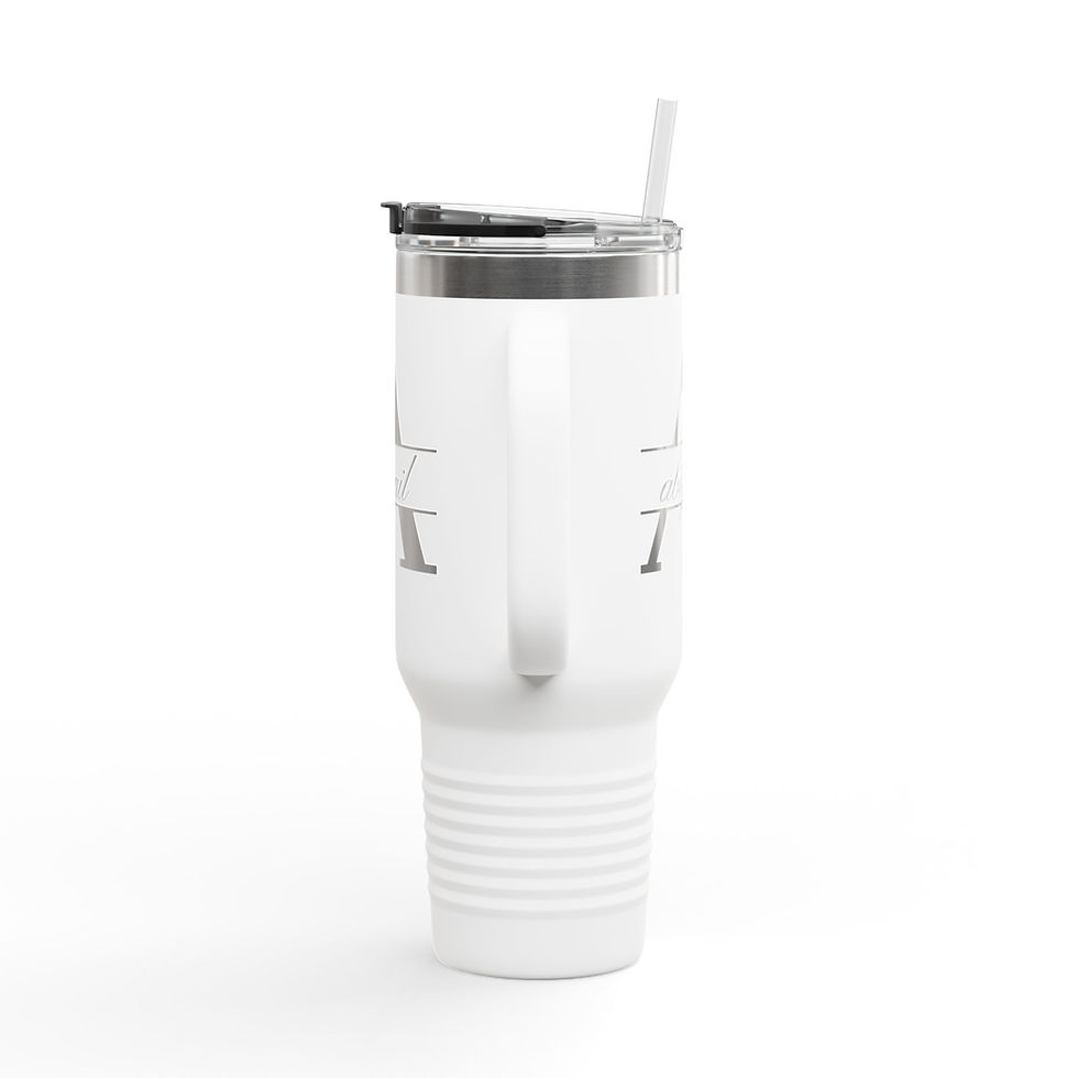 Thumbnail: Personalized Tumbler with Initial and Name - White, Front Facing