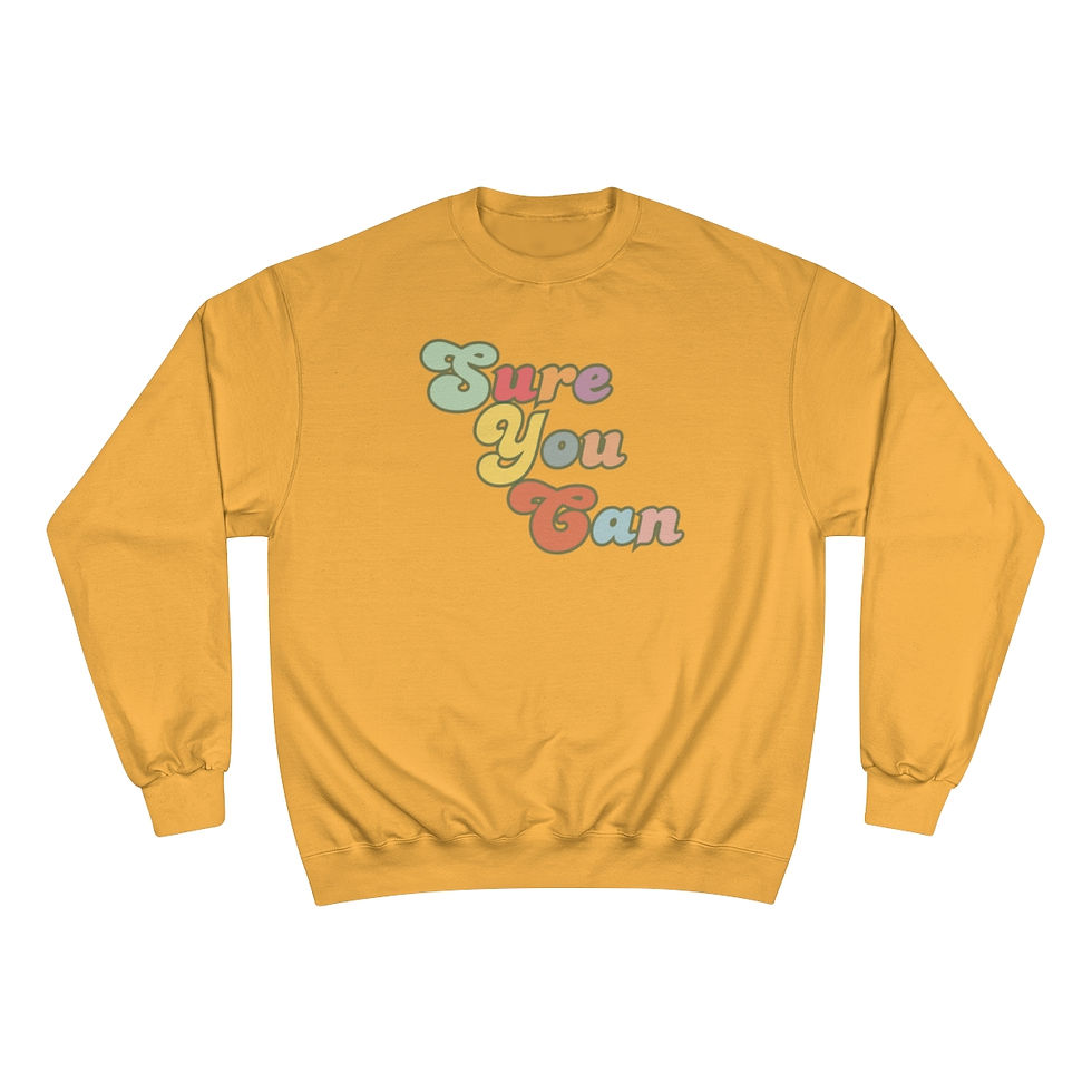 Thumbnail: Sweatshirt with quote "Sure you can" quote - gold
