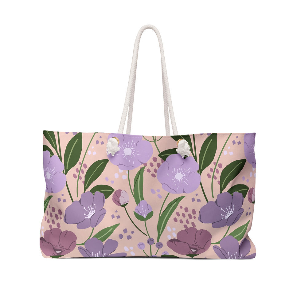 Blushing Meadow Weekender Tote - Standing on its own