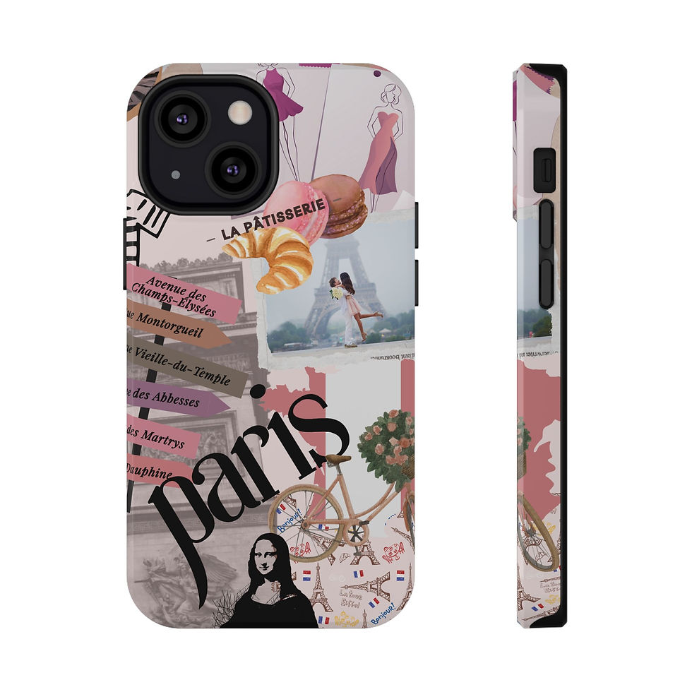 Thumbnail: Sights of Paris Impact Resistant Case - iPhone 13 - Front and Side of the Case