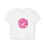Thumbnail: Women's Baby Tee - Black with Disco Ball