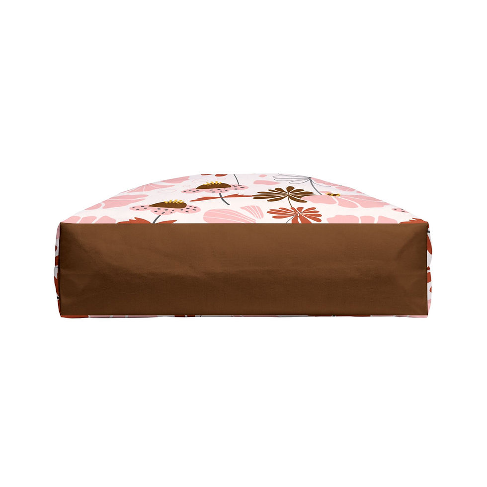 Thumbnail: Mocha Petals Overnight Bag - On the floor, showing the bottom of the bag