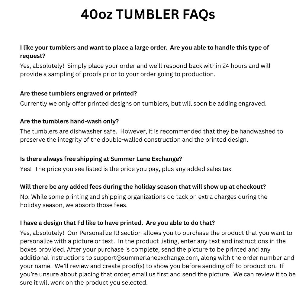 Thumbnail: 40oz Tumbler FAQs