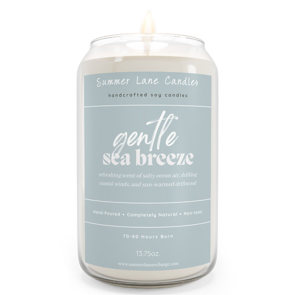 Gentle Sea Breeze Candle 13.75oz - Front of the Candle