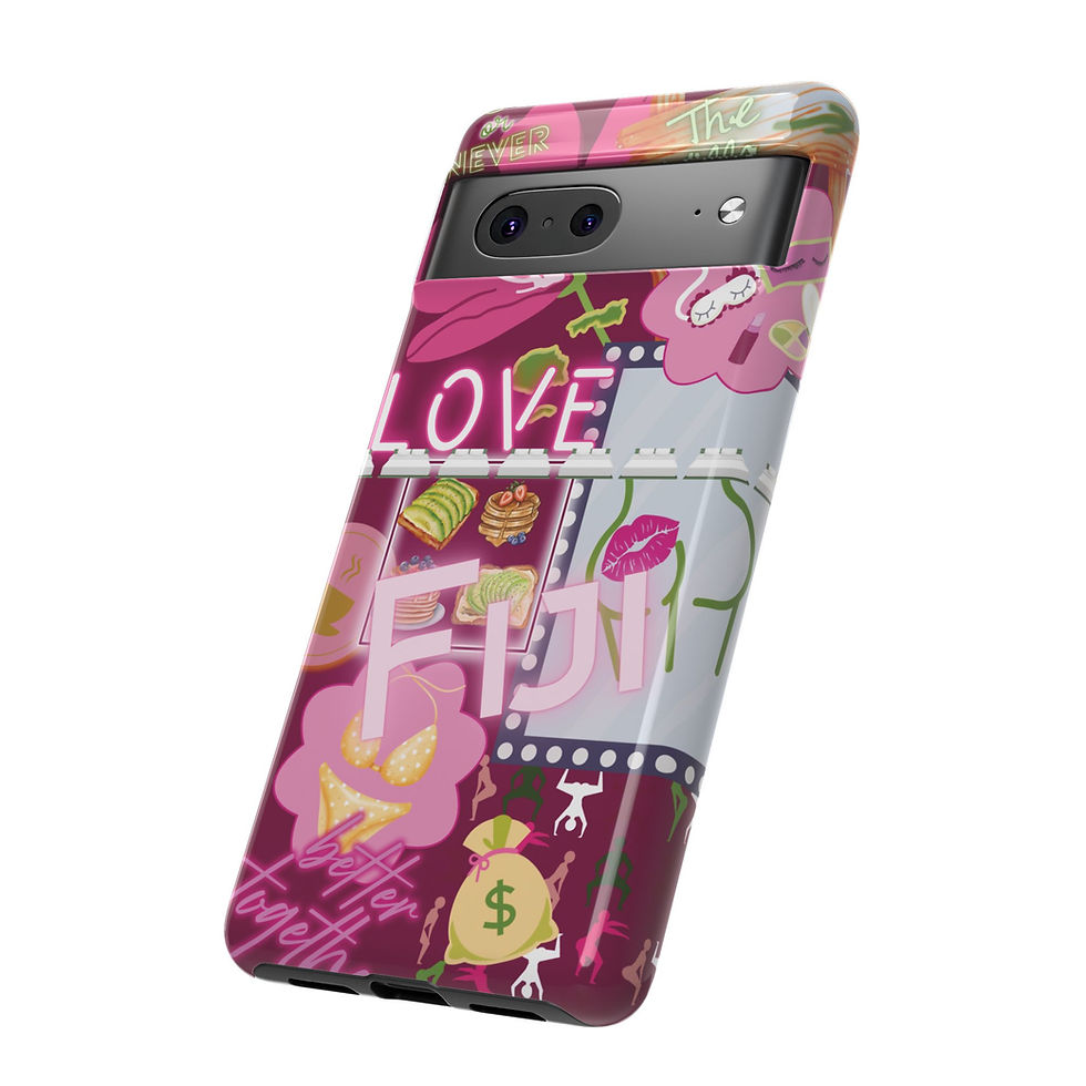 Thumbnail: Love on the Island Phone Case - Google Pixel 7 - Angled View of the Case