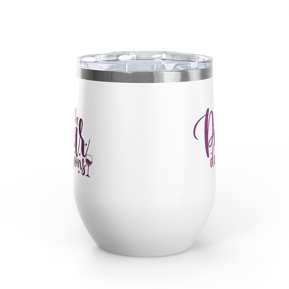 Thumbnail: White - I Make Pour Decisions 12 oz Wine Tumbler - Facing Front