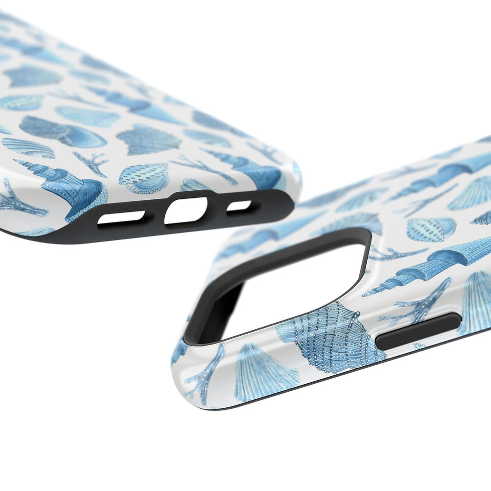 Thumbnail: Blue Ocean Shells Magnetic Case - iPhone 16 Pro Max - Top and Bottom View of the Case