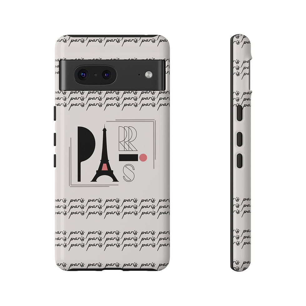 Thumbnail: Retro Paris Phone Case - Google Pixel 6 - Front and Side Views of the Case