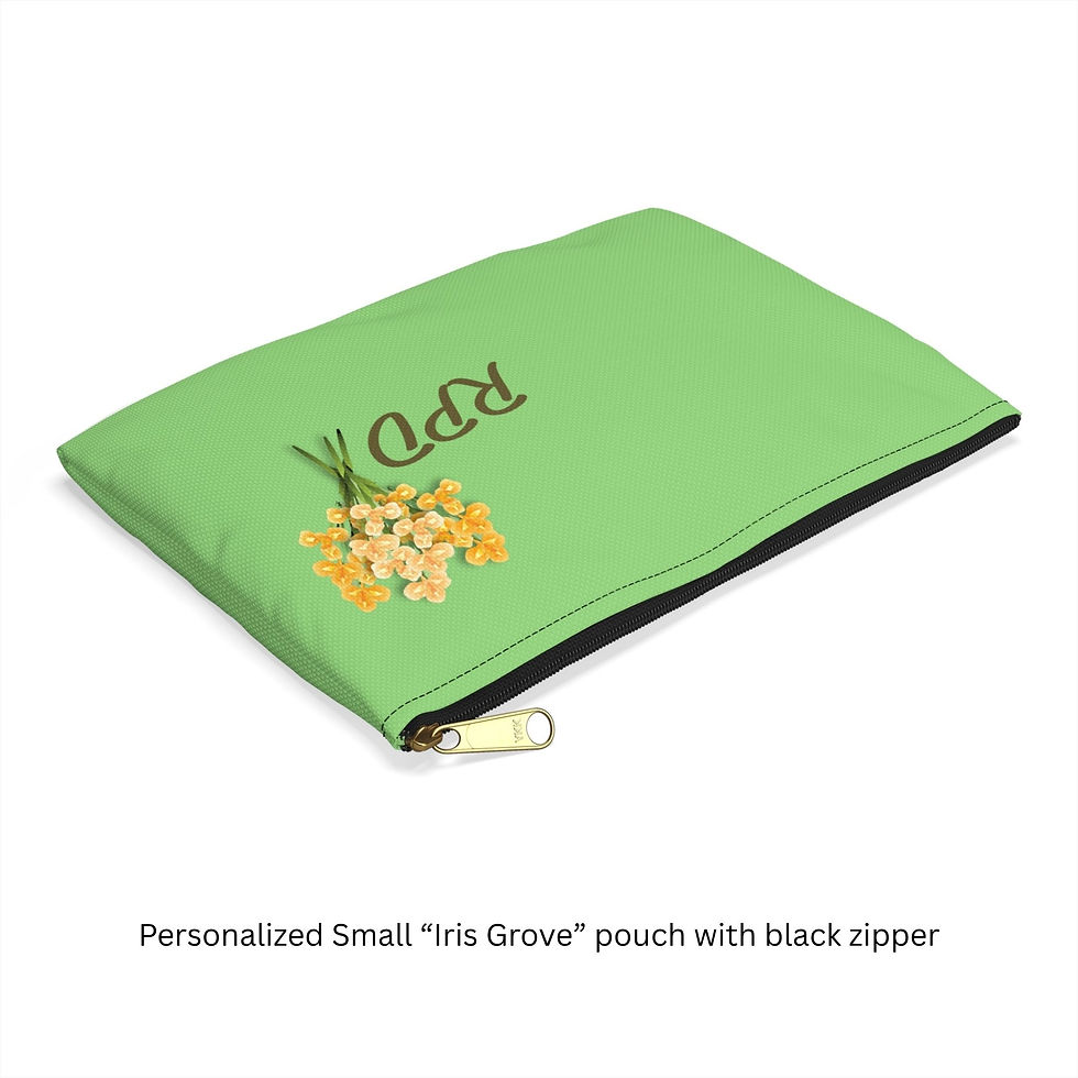 Thumbnail: "Iris Grove" Accessory Bag - On its Side, Small, Black Zipper