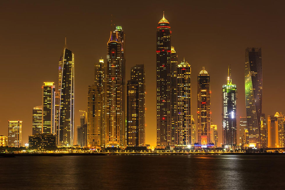 Night cityscape of Dubai city