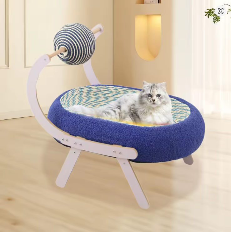 תמונה ממוזערת: מיטת חתולים משולבת משטח גירוד-מעץ