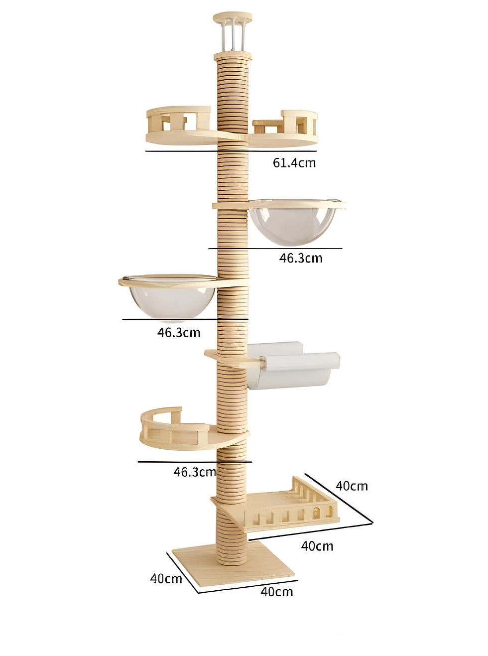 תמונה ממוזערת: מתקן גירוד לחתולים עמוד עד התקרה עם מרפסות
