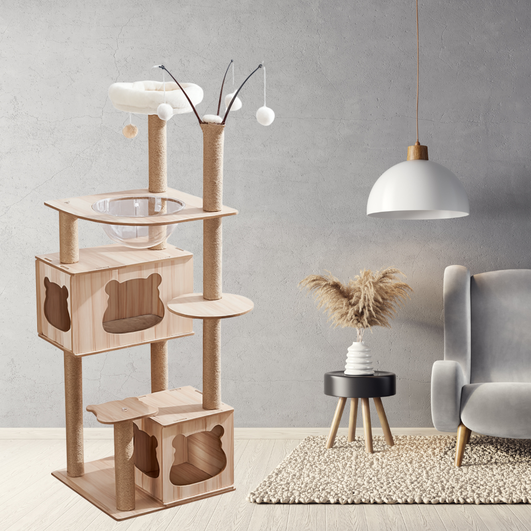 מתקן גירוד יוקרתי מעץ- דגם B11 גובה-1.50מ'