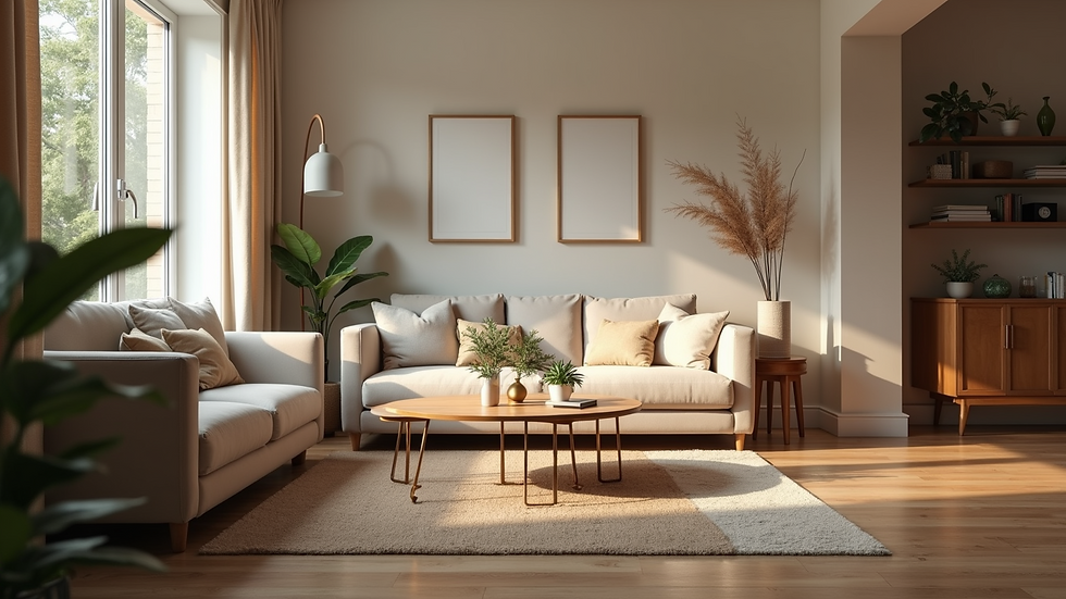Eye-level view of a cozy living room space