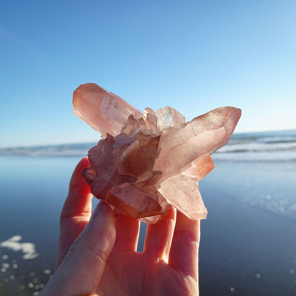 Thumbnail: Sacred Pink Lemurian Cluster. Phenomenal Vibrations of Peace & Eternal Love.