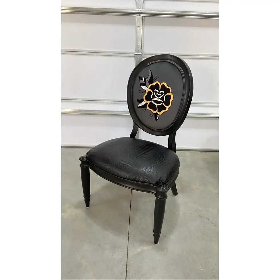 Thumbnail: Set of Six Chain Stitched Dining Room Seats