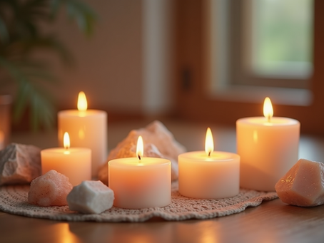 Candles and crystals