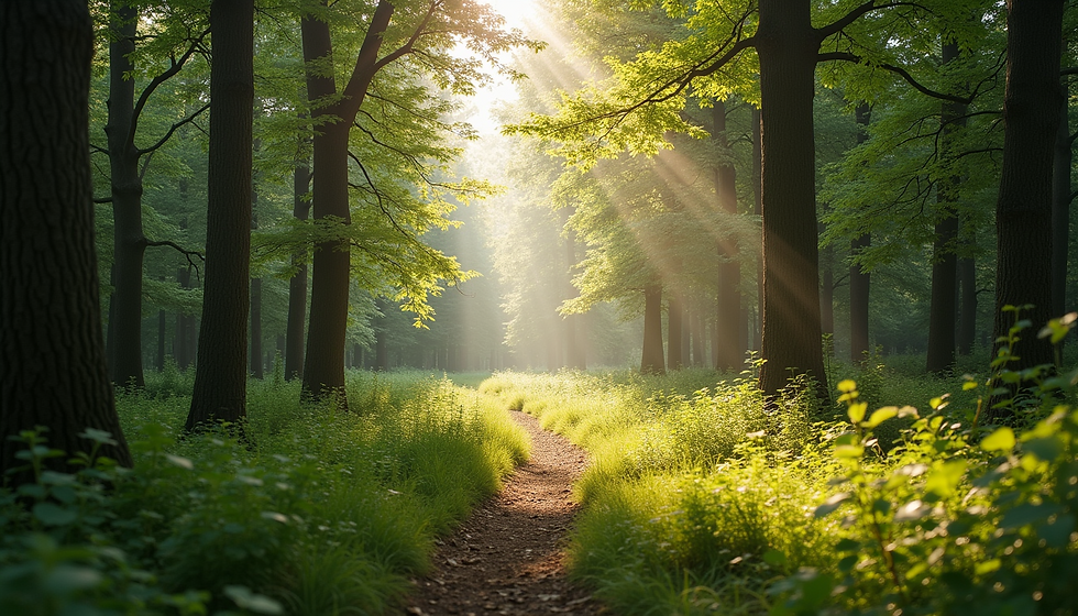 Sunlight through the forest