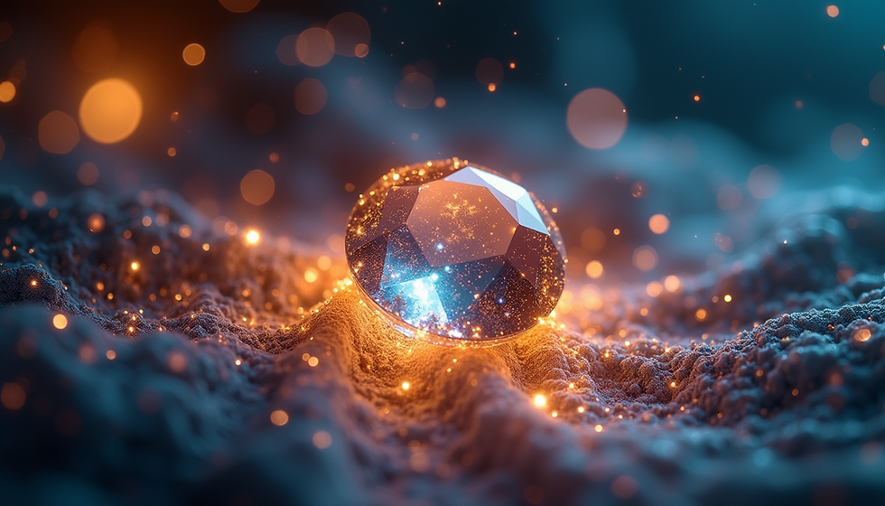 Interconnected jewels representing Indra's Net