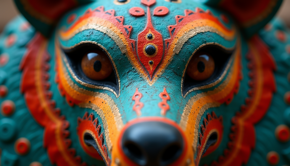 Traditional Native American coyote mask