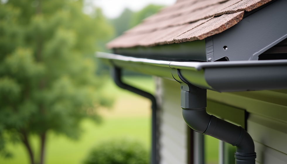 Gutters and downspouts on a Wisconsin home prepared for heavy summer storms