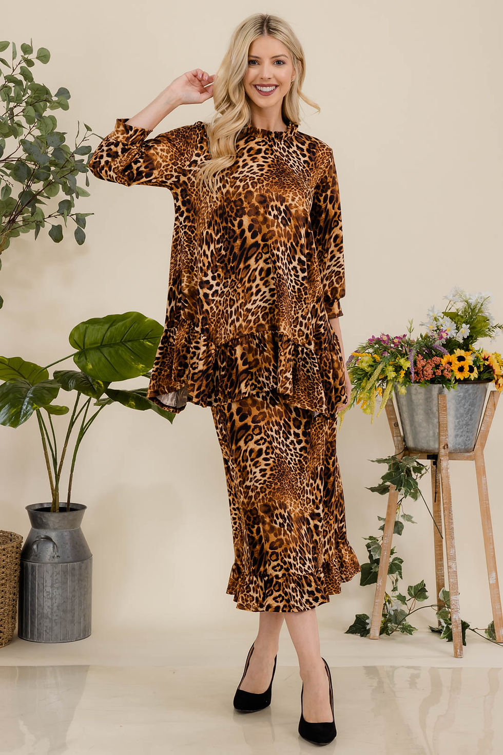 Thumbnail: Leopard Tunic & Skirt Set
