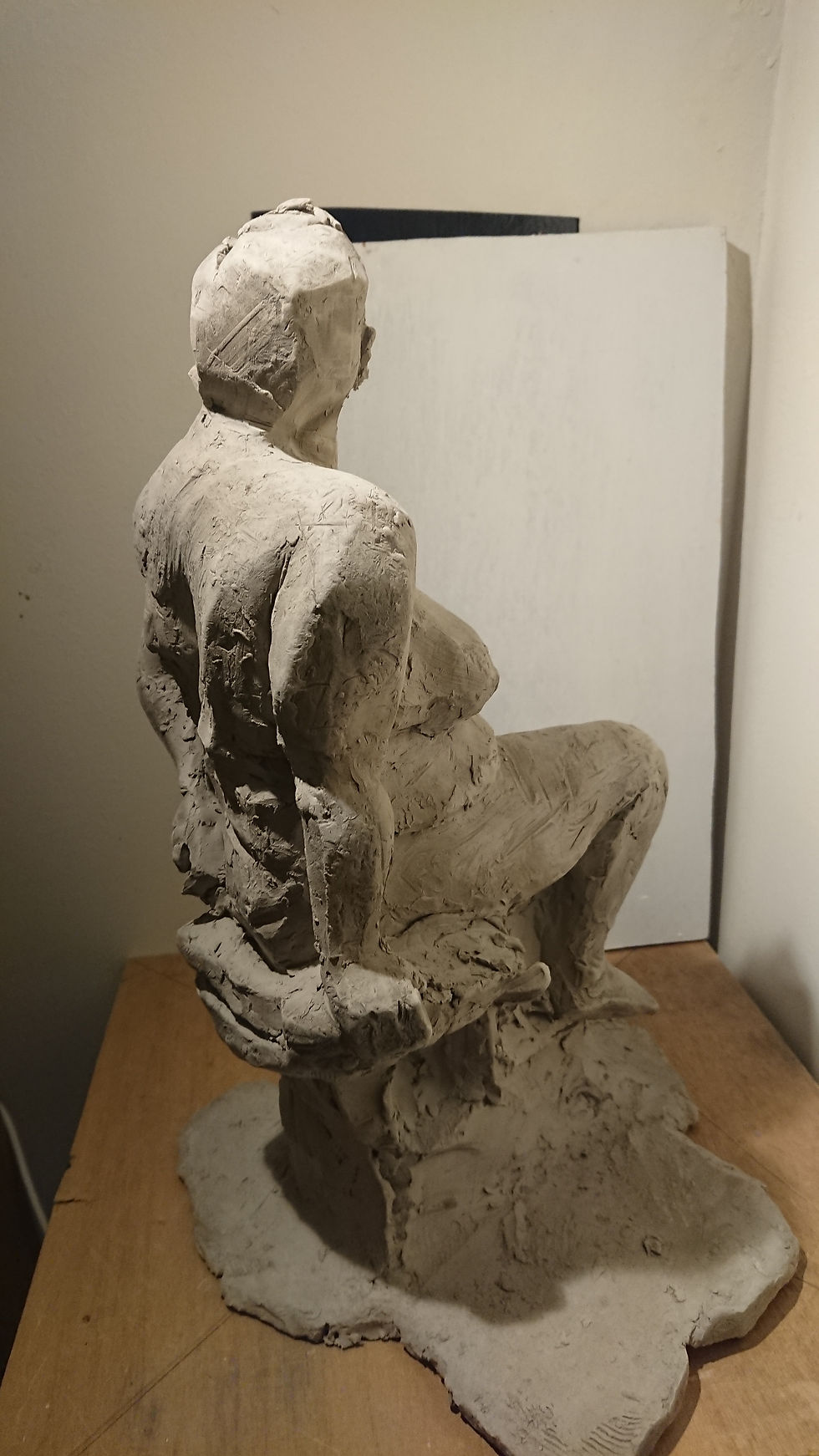 Female figure clay sculpture