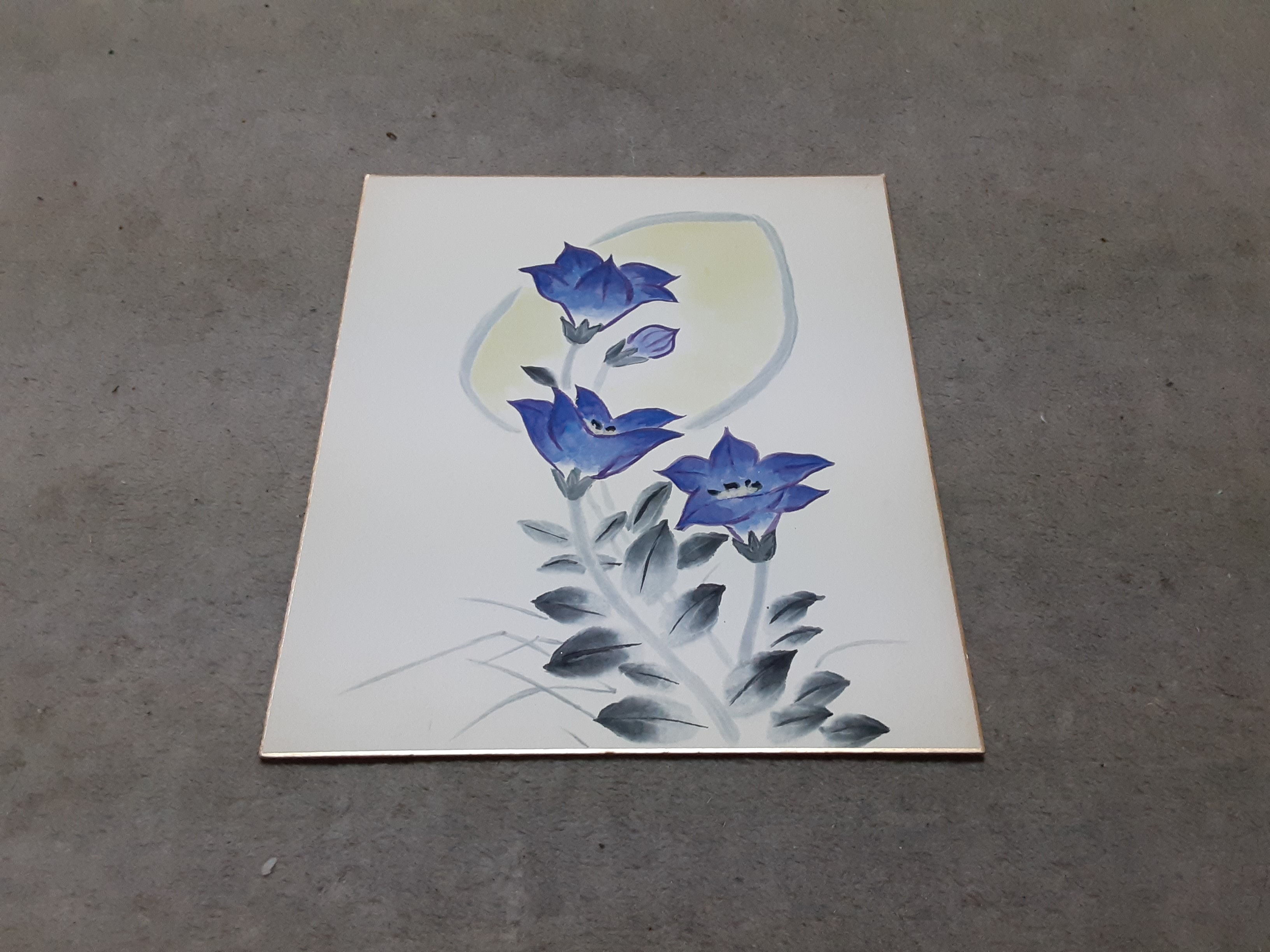 睡蓮の水彩画の色紙