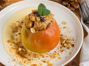 Pommes au four fourrées aux noix