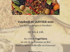 Atelier cuisine ayurvédique avec Aurélie Cros le 20 jan.