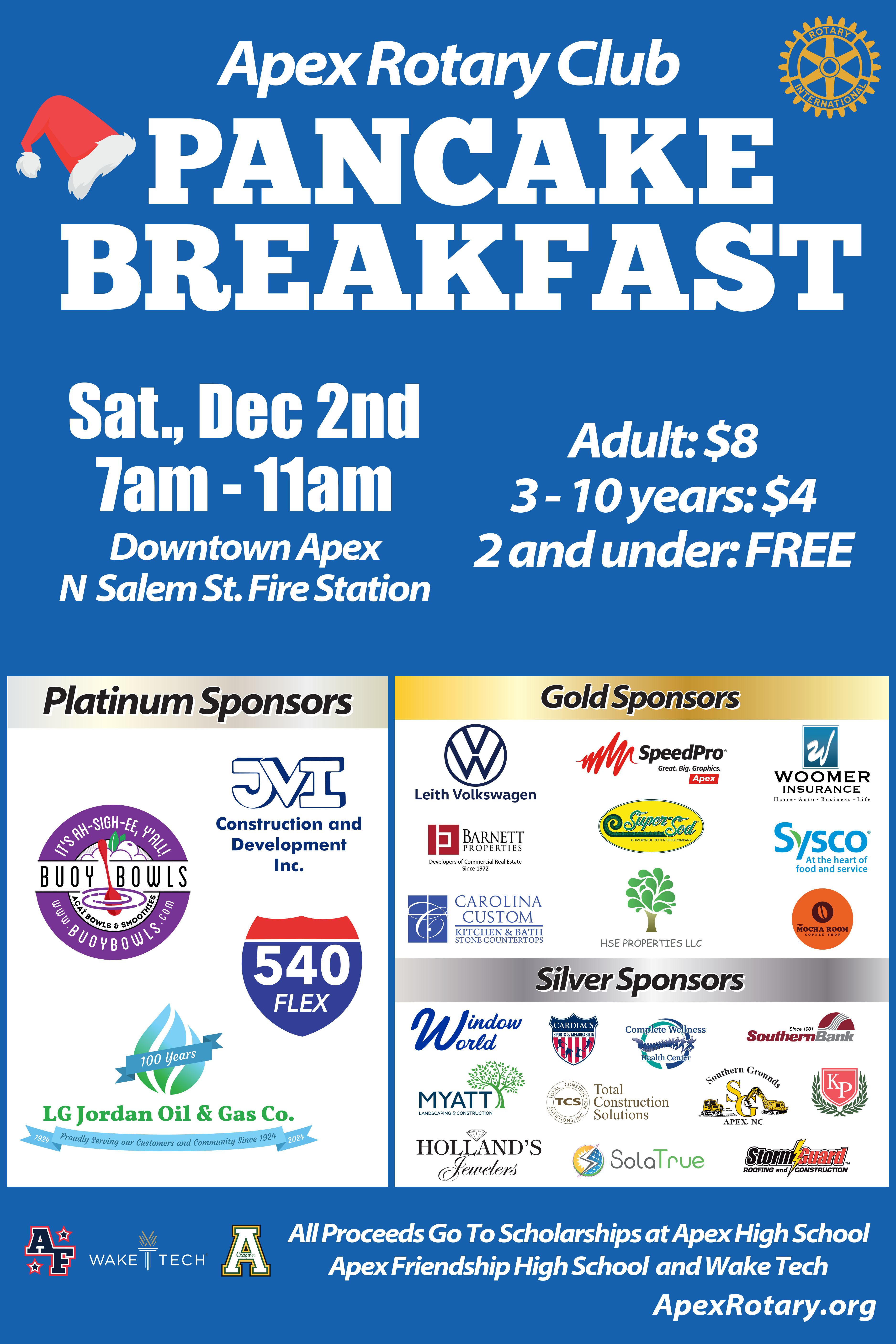 ANNUAL PANCAKE BREAKFAST (2023) APEX ROTARY CLUB