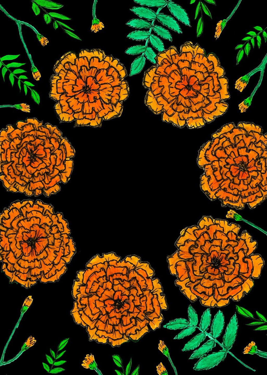 Marigold Ring Greetings Card
