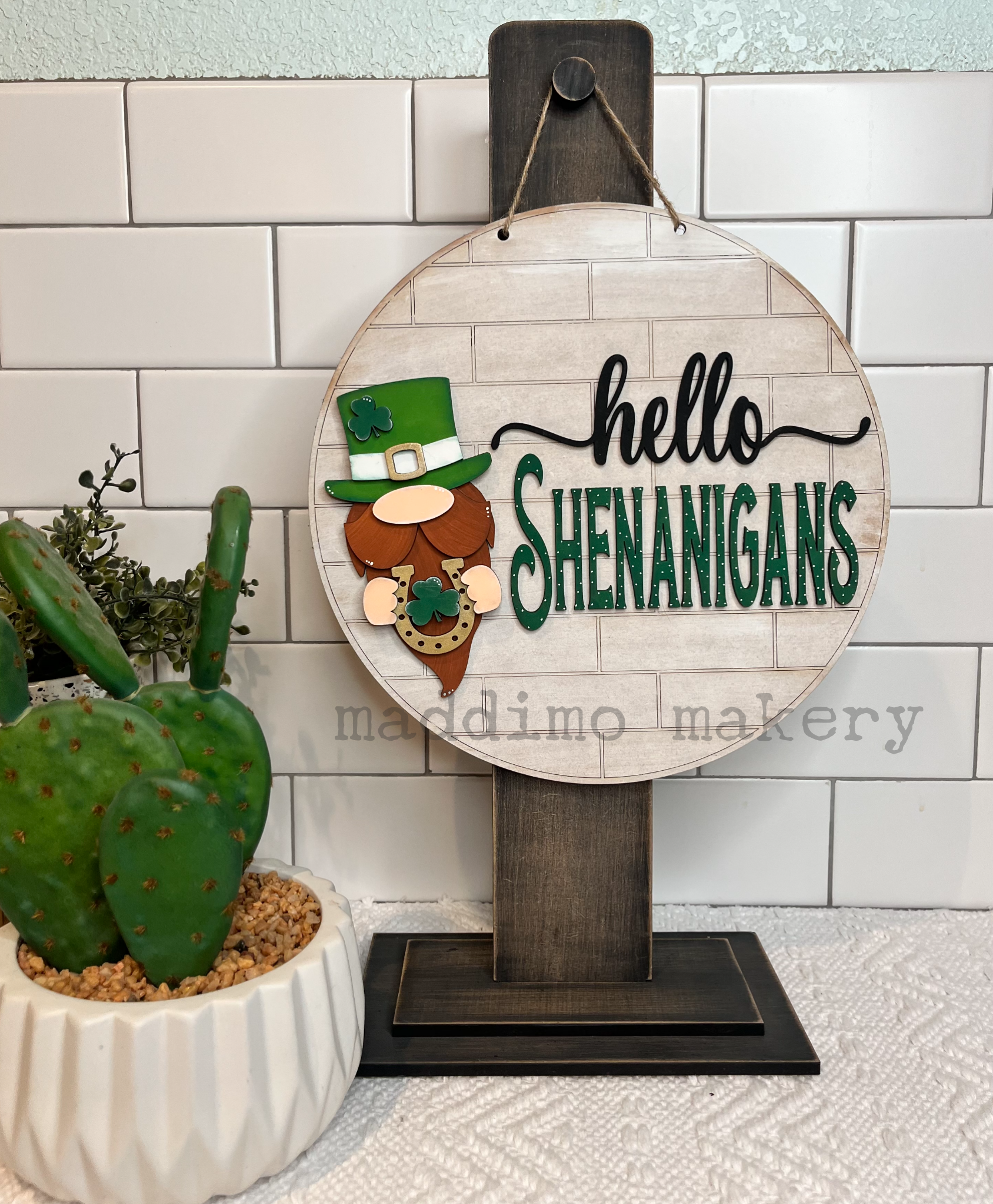 Hello Shenanigans Gnome Sign DIY Blank | DIY Blank Kit | St. Pats Day