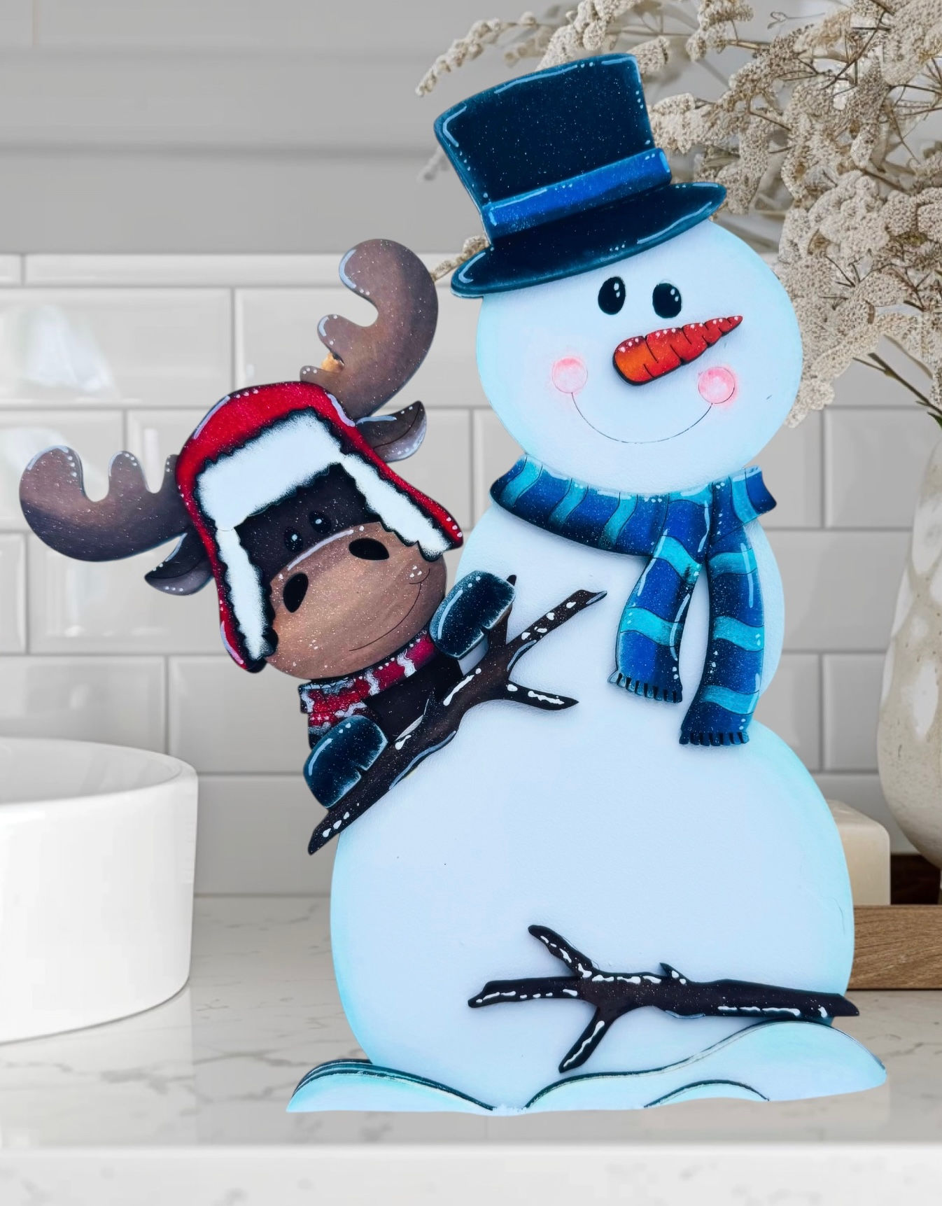 Standing Winter Moose Shelf Sitter DIY Craft Kit