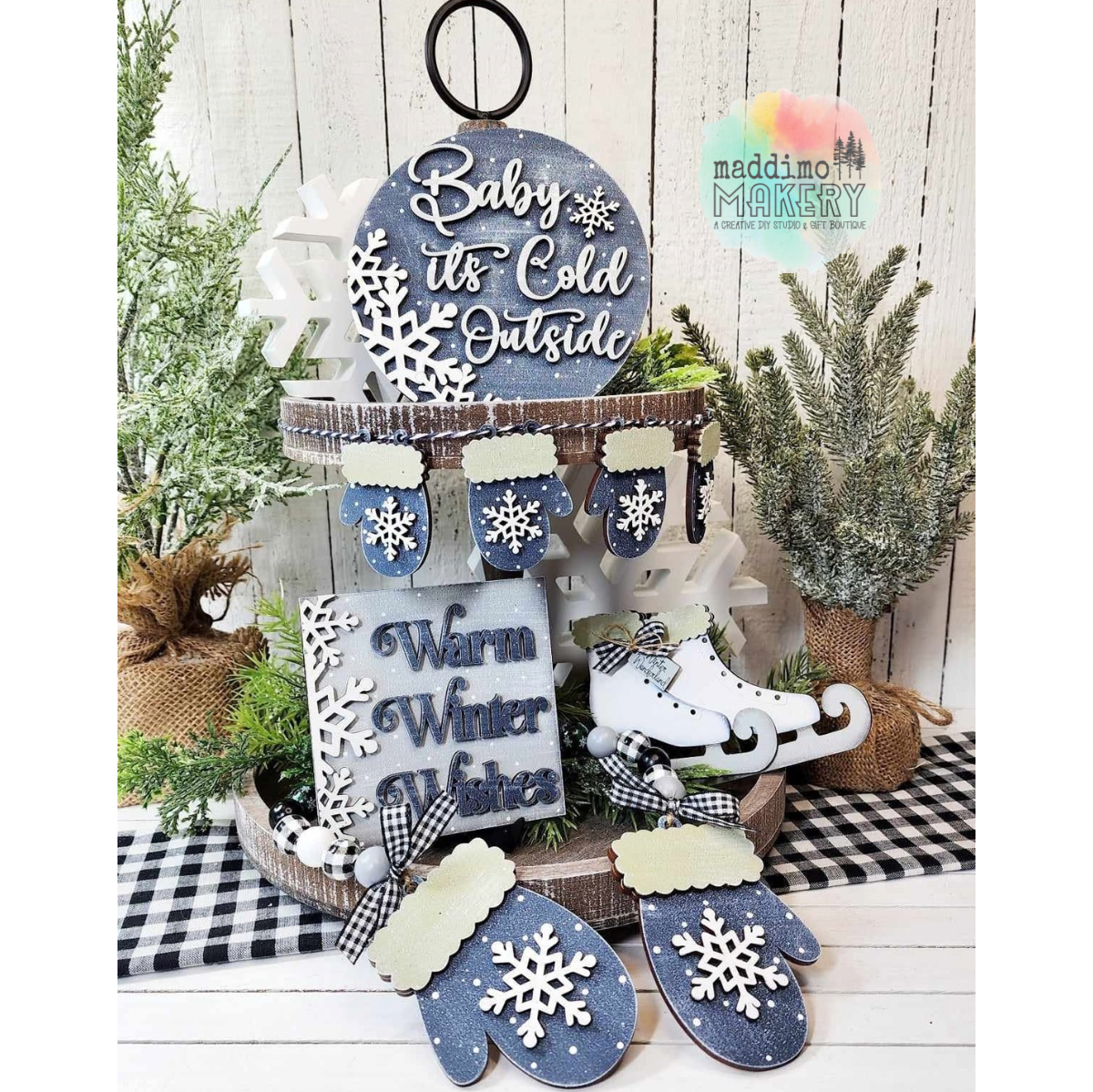 Baby It’s Cold Winter Tiered Tray Set | DIY Blank Kit