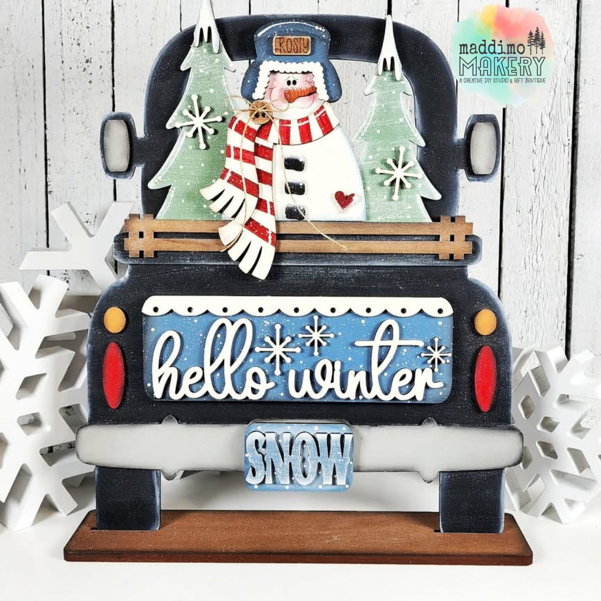 Winter Snowman Truck Insert DIY Blank |  DIY Blank Kit