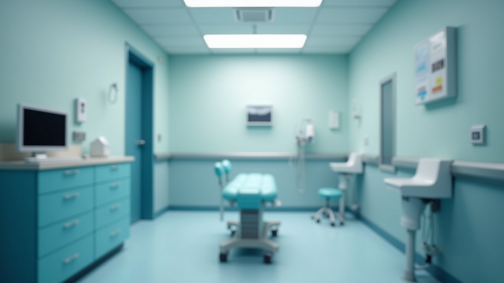 Eye-level view of a modern medical clinic treatment room