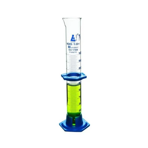 Probeta graduada vidrio base plástico 100ml clase 